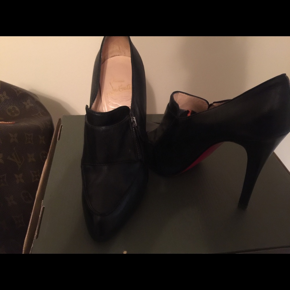 Leather Louboutin Oxford Booties